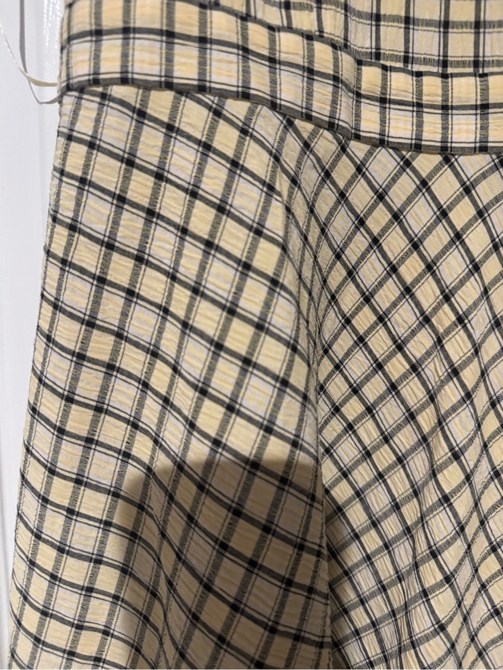 Zara Yellow Checked Maxi Dress with Navy Grid - Picture 7 of 8